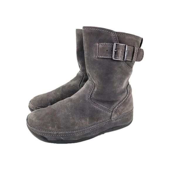 Fitflop Womens Superboot Wobble Board Hi US 9 Gray Suede Pull-On Ankle Boots - Picture 1 of 13